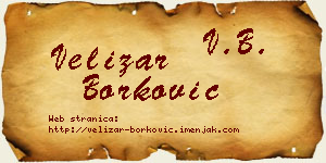 Velizar Borković vizit kartica